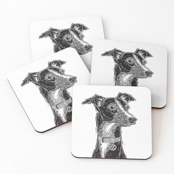 Item preview, Black & White Whippet Dog Portrait Linocut designed and sold by Adam Regester.