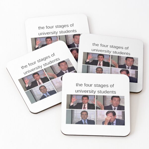 Item preview, The four stages of students the office meme designed and sold by TheNordicDesign.