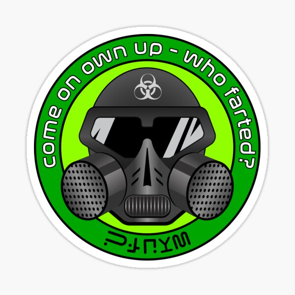 "Who Farted? Funny Gas Mask design" Sticker for Sale by StevesTube2021 Redbubble