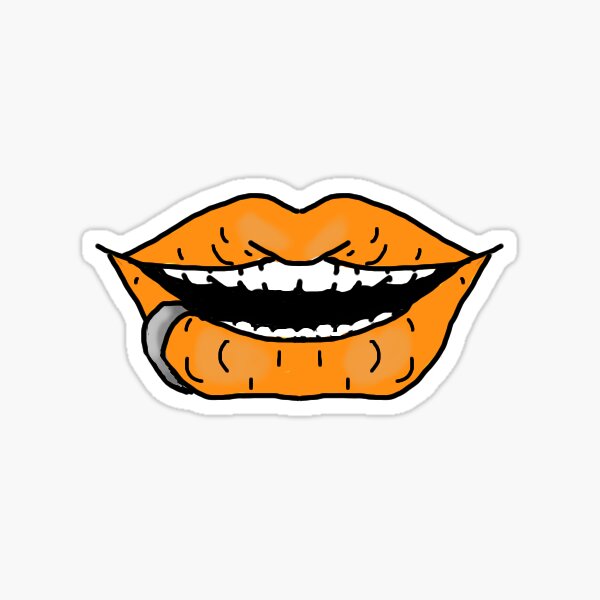 Neon Orange Lips Sticker