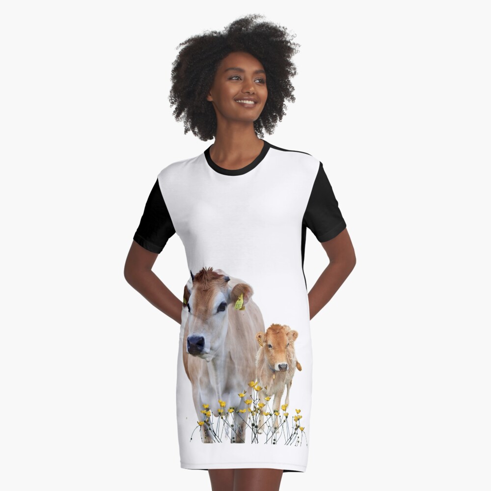 Mother and baby Cute jersey cow with buttercup flowers Kids T-Shirt for  Sale by ShereeDavinia