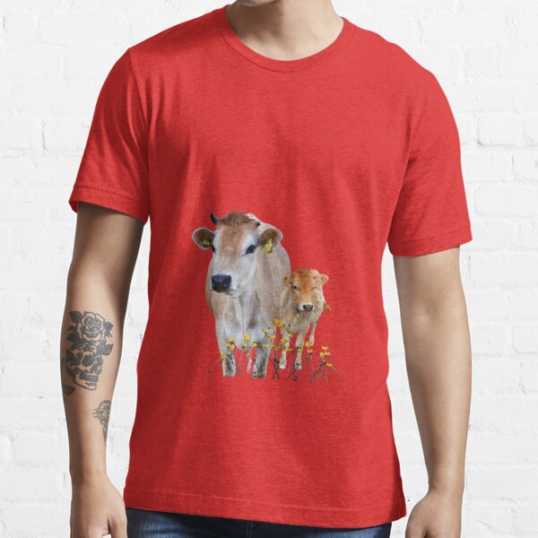 Mother and baby Cute jersey cow with buttercup flowers Essential T-Shirt  for Sale by ShereeDavinia