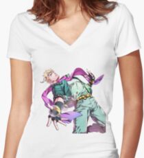 Caesar Anthonio Zeppeli - Jojo's Bizarre Adventure Part 2: Battle Tendency Women's Fitted V-Neck T-Shirt