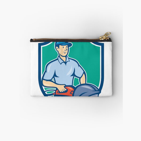 Item preview, Construction Worker Concrete Saw Consaw Cartoon designed and sold by patrimonio.
