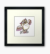 Wise Owl with Gel Pen Framed Print