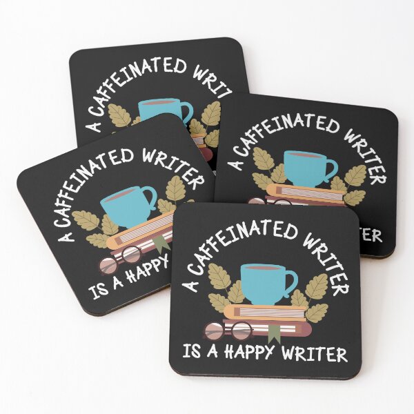 Item preview, A writer with coffee is a happy writer designed and sold by world-of-words.