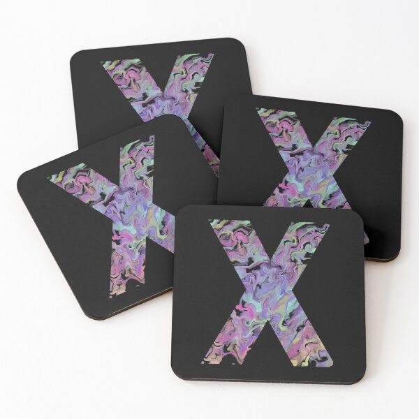 Item preview, Letter X Sticker; Acrylic Pour Effect Pattern Sticker designed and sold by WoollyOrbit2000.