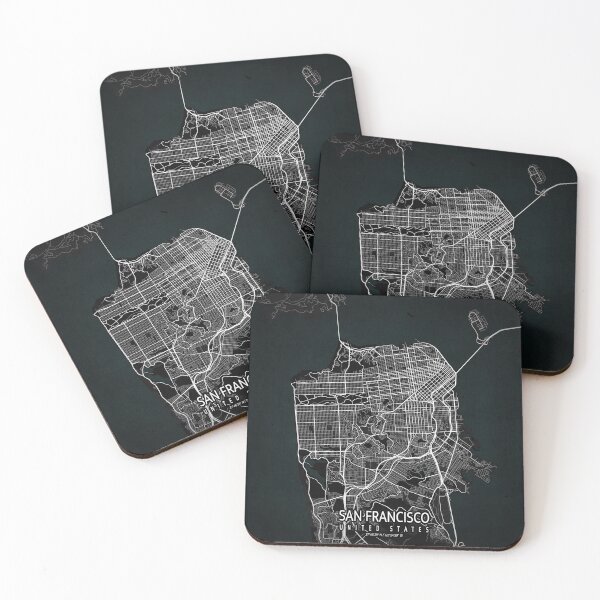 Item preview, San Francisco City Map of California, USA - Dark designed and sold by deMAP.
