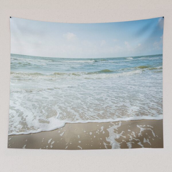 Item preview, A peaceful romantic photo of the blue sea and the beach in blue pastel colors in the Netherlands designed and sold by Diana van Neck.