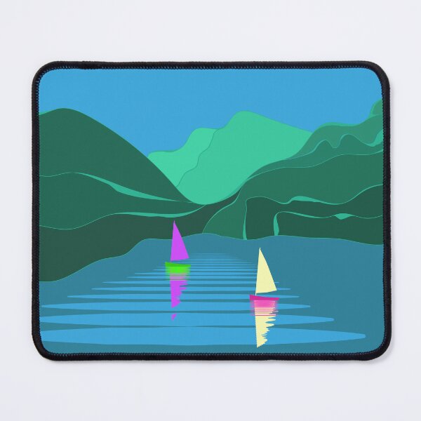 Item preview, Mountains Lake Sailing Boats Summer Day Landscape designed and sold by Anna Lemos.