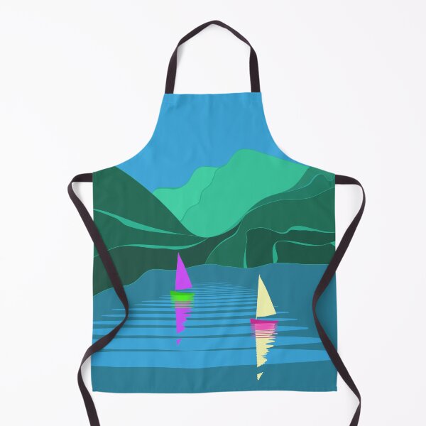 Item preview, Mountains Lake Sailing Boats Summer Day Landscape designed and sold by Anna Lemos.
