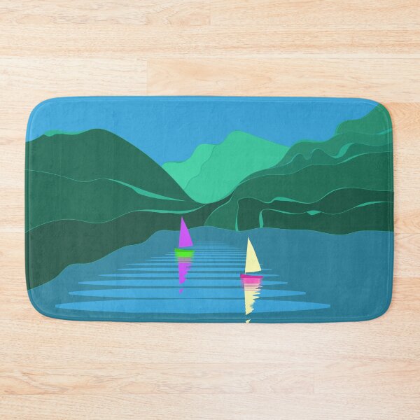 Item preview, Mountains Lake Sailing Boats Summer Day Landscape designed and sold by Anna Lemos.
