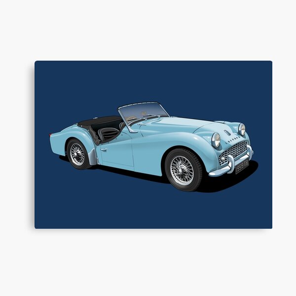 Aperçu de l'œuvre Triumph TR3 en bleu créée et vendue par candc-retro.