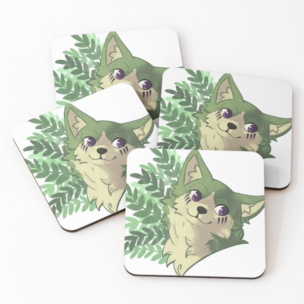 Item preview, Happy green fantasy wolf with leaves behind designed and sold by Kristoffersson.