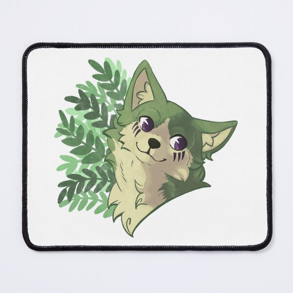 Item preview, Happy green fantasy wolf with leaves behind designed and sold by Kristoffersson.
