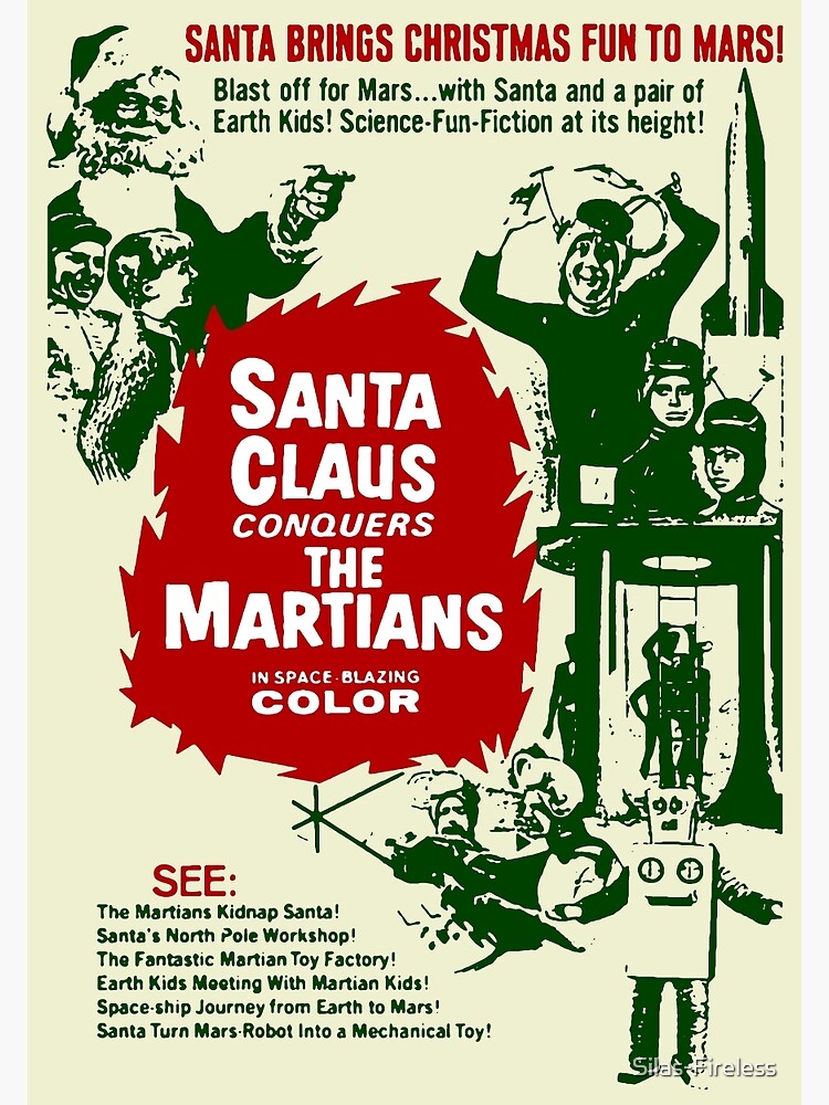 Discover santa brings christmas fun to mars Greeting Card
