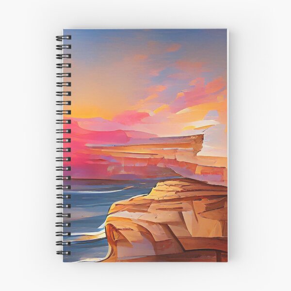 Item preview, Sunset cliffs Rose Gold style Art designed and sold by NeuralProd.