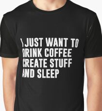 Coffee Create Stuff & Sleep Graphic T-Shirt