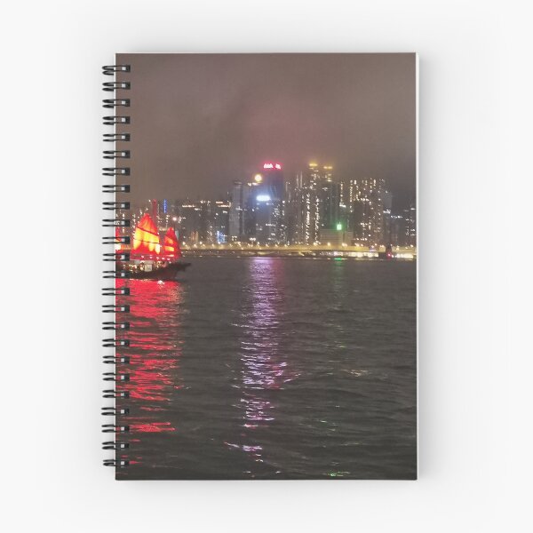 Item preview, gloomy hong kong with traditional boat designed and sold by ConzyBelle.