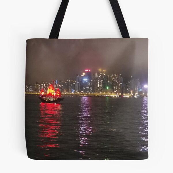 Item preview, gloomy hong kong with traditional boat designed and sold by ConzyBelle.