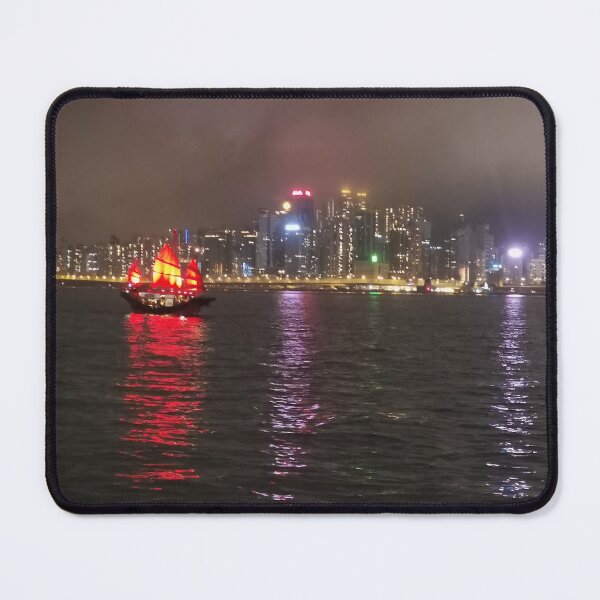 Item preview, gloomy hong kong with traditional boat designed and sold by ConzyBelle.