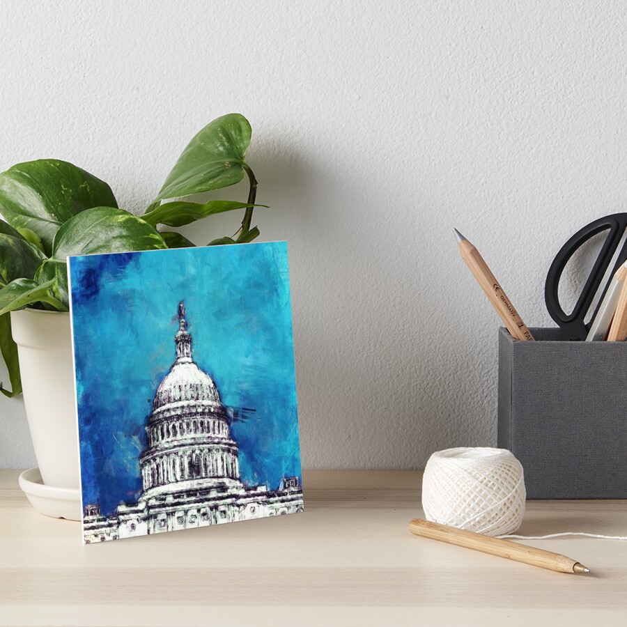 Stormy Weather Over The Capitol Art Board Print