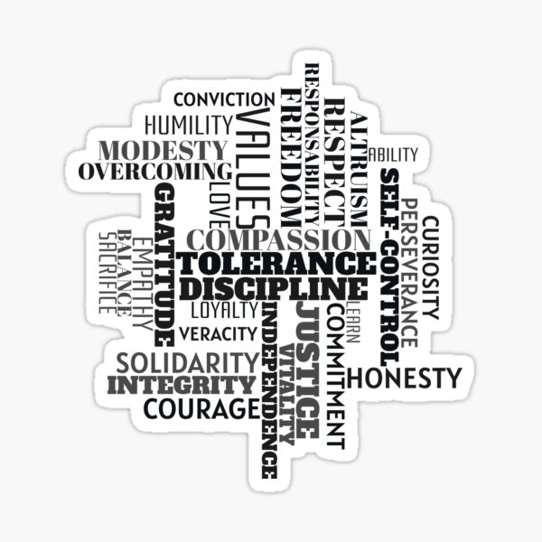 "Values, important teaching" Sticker for Sale by JPSCREATIONS Redbubble