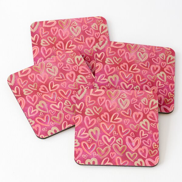 Item preview, Preppy Room Decor -	Lots of Love Hearts Collage on Red Design designed and sold by Shop Your Aesthetic.