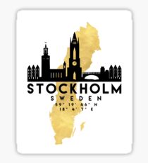 STOCKHOLM SCHWEDEN SILHOUETTE SKYLINE MAP ART Sticker