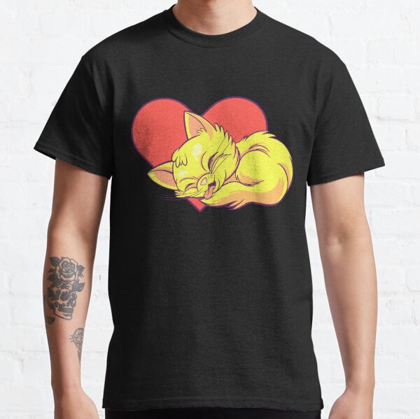 Kitty Sleeping with a Heart Shape Classic T-Shirt