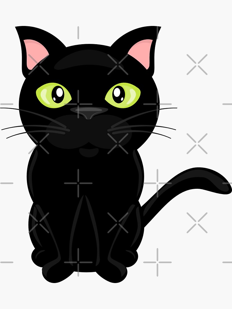 "Black cat means good luck" Sticker by Jaipuriart Redbubble