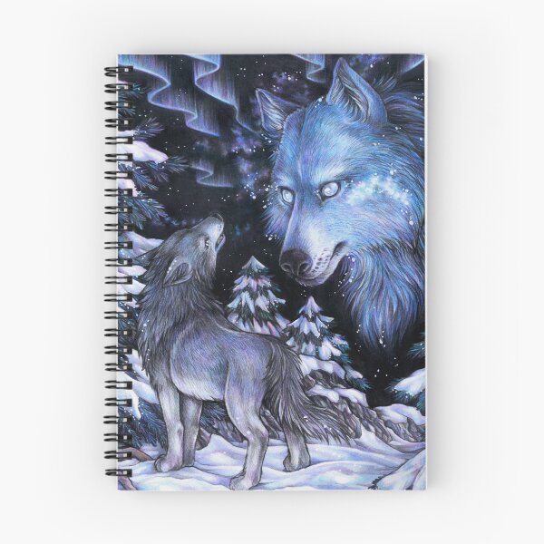 Item preview, Wolf at night with polar lights Auroa Borelais designed and sold by ZadzeneaArt.