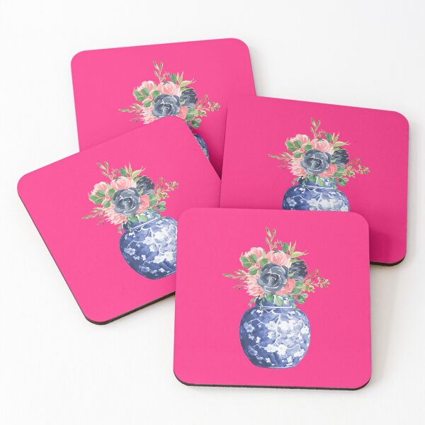Item preview, Preppy Room Decor - Blue Ginger Jar with Flowers designed and sold by Shop Your Aesthetic.