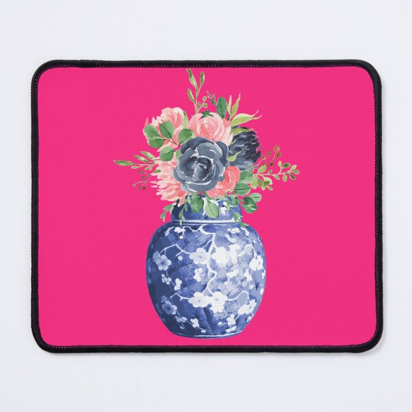 Item preview, Preppy Room Decor - Blue Ginger Jar with Flowers designed and sold by Shop Your Aesthetic.
