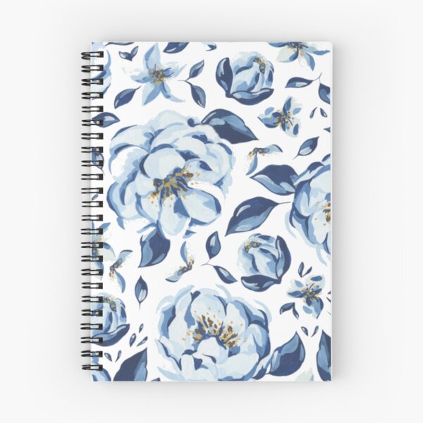 Aperçu de l'œuvre Motif de peinture florale bleue créée et vendue par clothstudios.