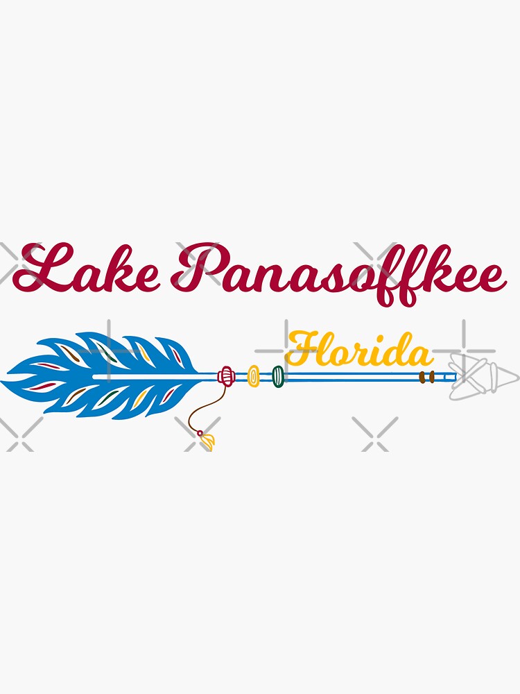 "Lake Panasoffkee Florida Featuring Arrow with Feather" Sticker by