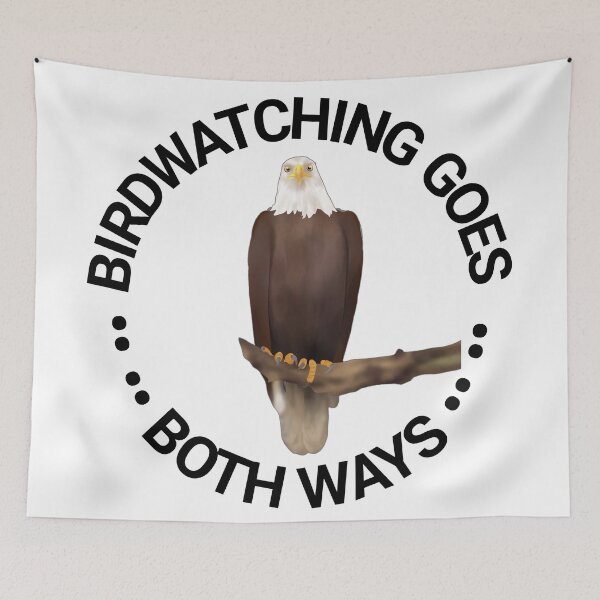 Item preview, Birdwatching goes both ways- Eagle illustration with text designed and sold by Midnightviera.