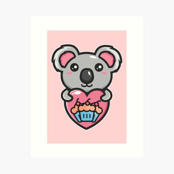 Koala with a Heart print by Michael artefacti