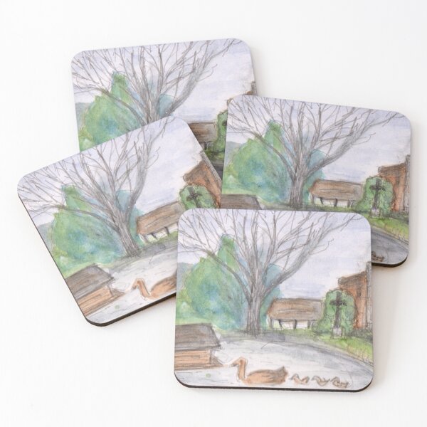 Item preview, Village duck pond and church designed and sold by Frances  Smith.