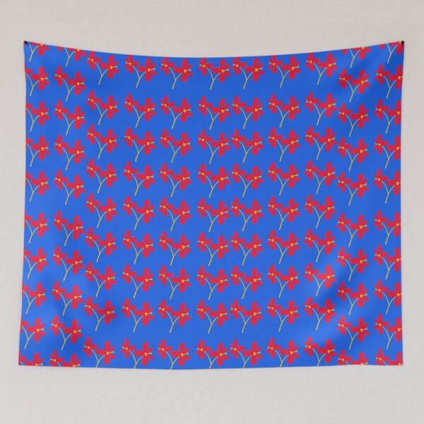Item preview, Red floral bed pattern designed and sold by Vero De.