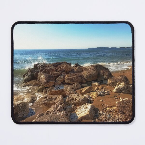 Item preview, BLUE OCEAN ON THE ROCKS, ARILLAS BEACH CORFU ISLAND designed and sold by nickbrayimages.