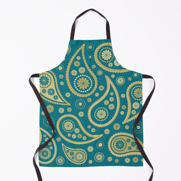 Item preview, Funky Paisley Pattern Teal & Golds designed and sold by NataliePaskell.