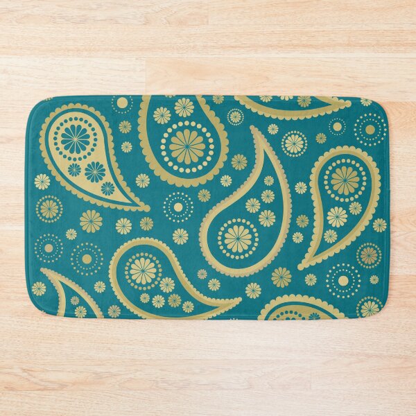 Item preview, Funky Paisley Pattern Teal & Golds designed and sold by NataliePaskell.