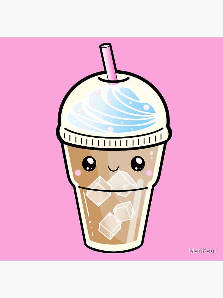 Kawaii Cute Iced Coffee For Coffee Lovers Art Board Print for