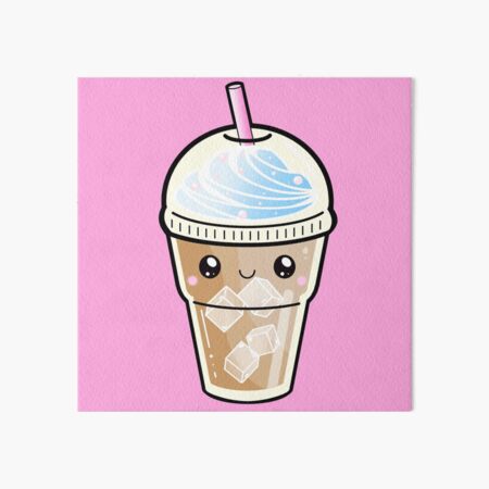 Kawaii Cute Iced Coffee For Coffee Lovers Art Board Print for