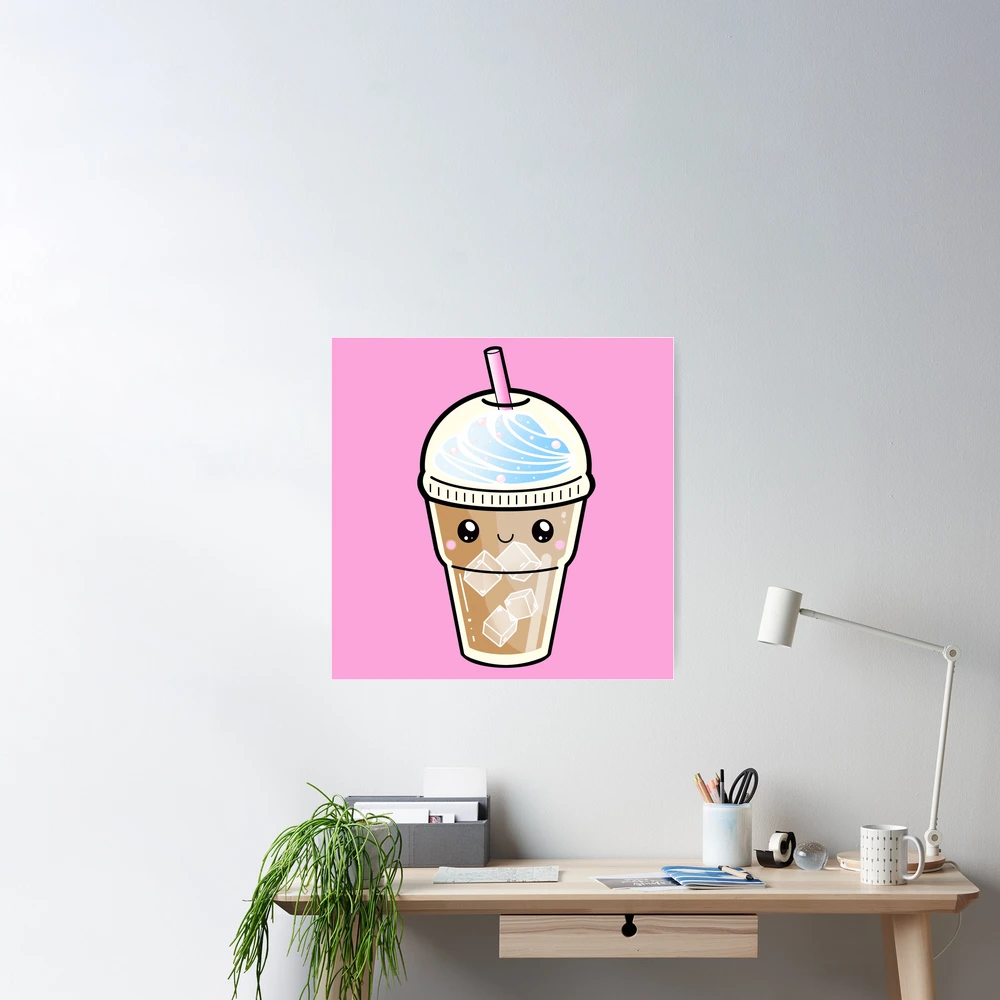 Kawaii Cute Iced Coffee For Coffee Lovers Art Board Print for Sale by  MariKatri