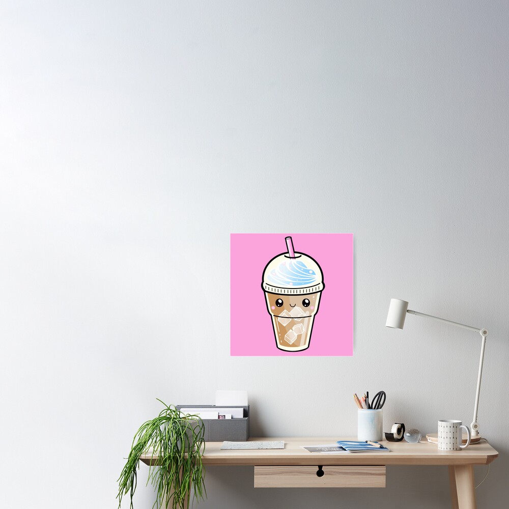 Kawaii Cute Iced Coffee For Coffee Lovers Art Board Print for