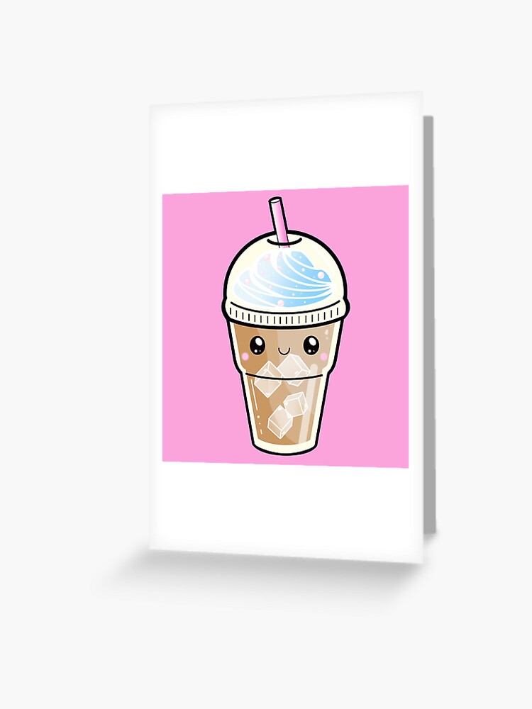 Kawaii Cute Iced Coffee For Coffee Lovers Art Board Print for Sale by  MariKatri