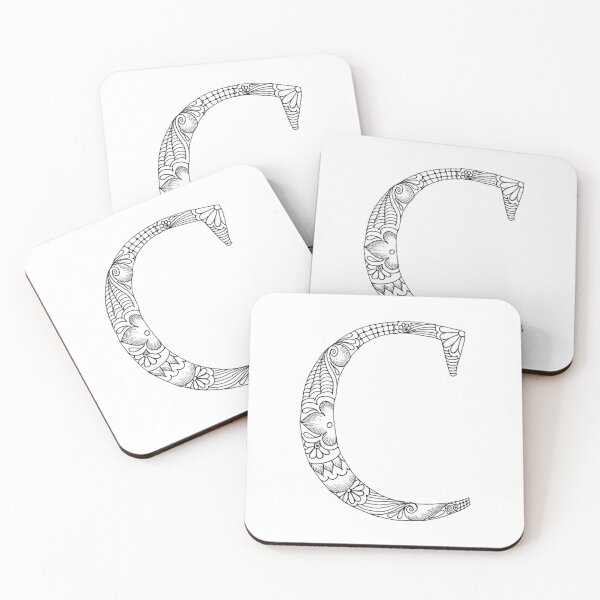 Item preview, Henna Alphabet C / Henna Letter C - Black Henna Line Art designed and sold by Mrs-PenLine.