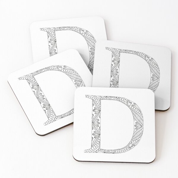 Item preview, Henna Alphabet D / Henna Letter D - Black Henna Line Art designed and sold by Mrs-PenLine.